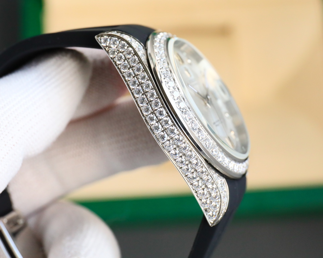 Rolex Logbook Full Luxury-Roman Diamond Dial-18k Nano-Technology 41MM-White(1:1 replica)