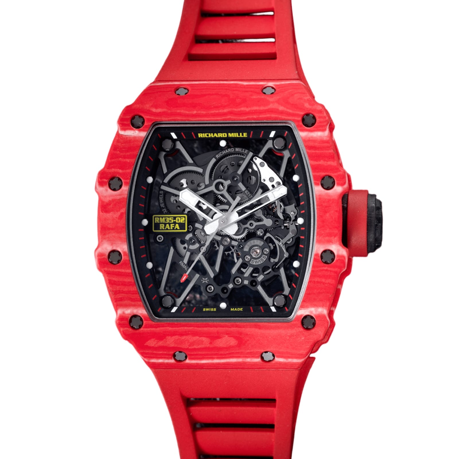 Fake Richard Mille Replica Watch RM 35-02 Manual-winding Rafael Nadal Red Quartz TPT(1:1 replica)