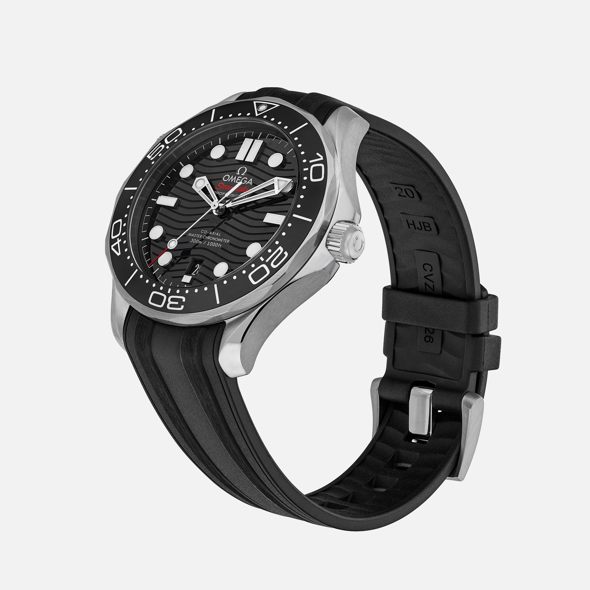 Seamaster Diver 300M Co-Axial Master Chronometer 42mm Black Dial On Rubber Strap(1:1 replica)
