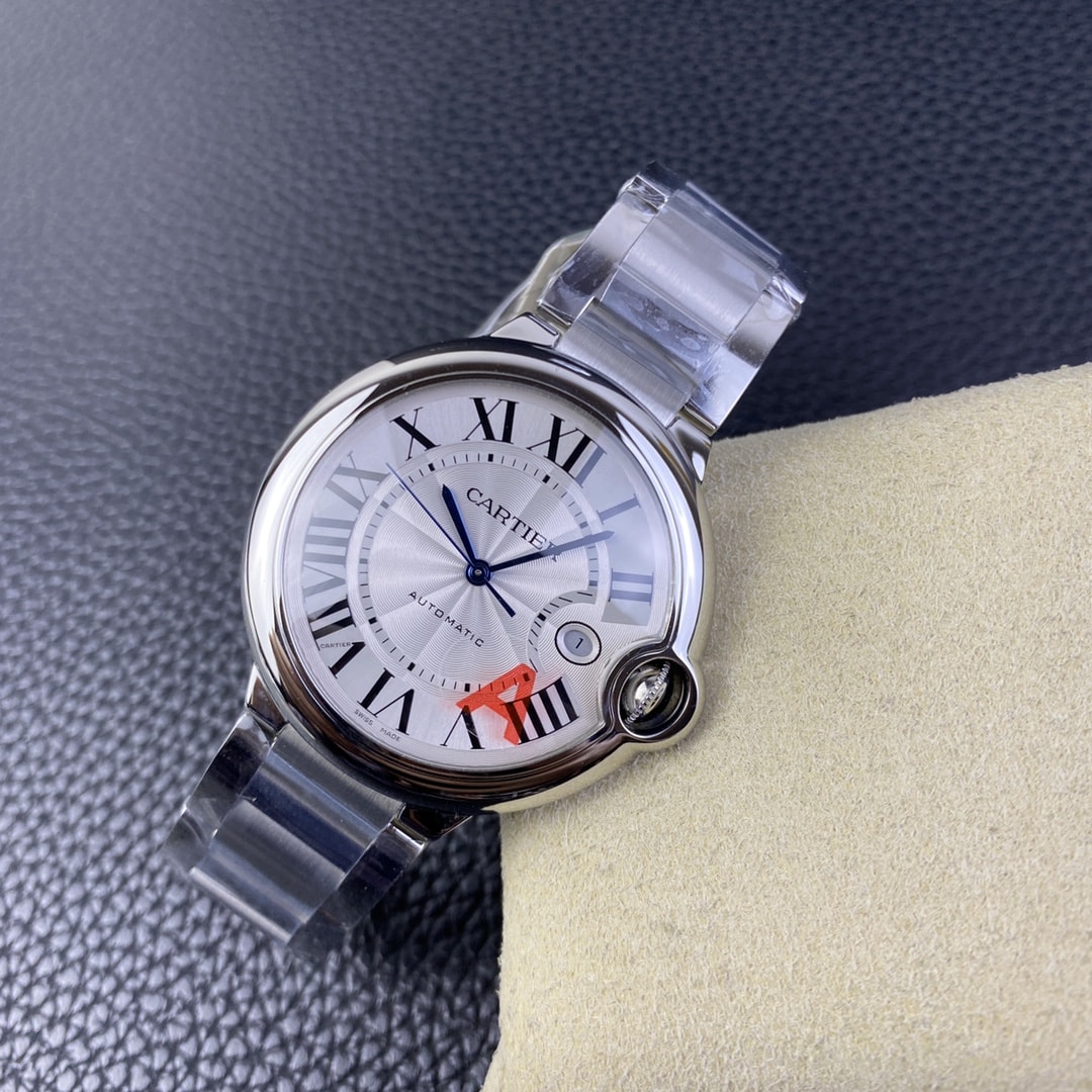 Cartier Ballon Bleu de Fake Cartier Watch 42mm Silver Dial Stainless Steel WSBB0049(1:1 replica)