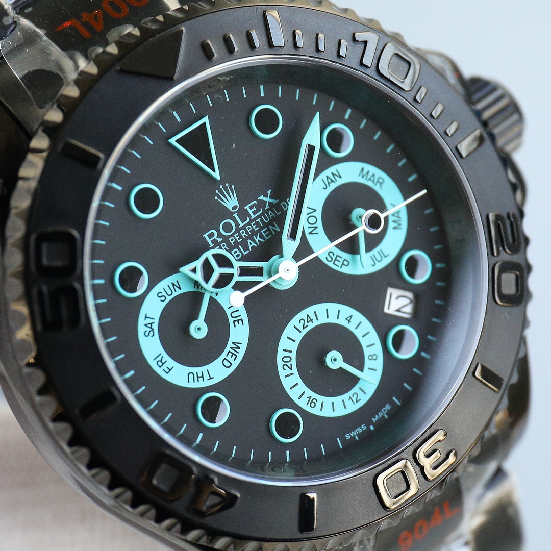 Rolex All Black Yacht Series - Versatile Limited Edition - Maximum Configuration - 40MM - Cyan(1:1 replica)