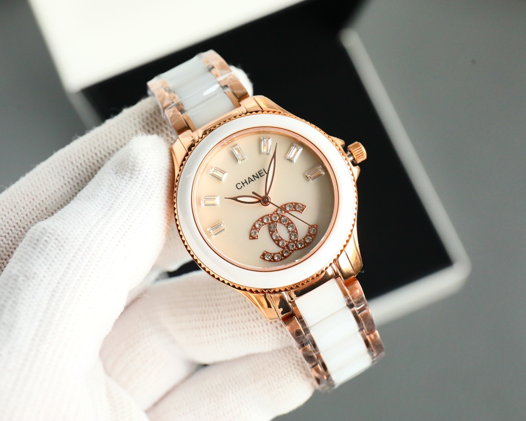 CHANEL🌸🌸🌸🌸 Crafted Jewellery Precision Ceramic Bracelet Diameter 35mm - Gold(1:1 replica)