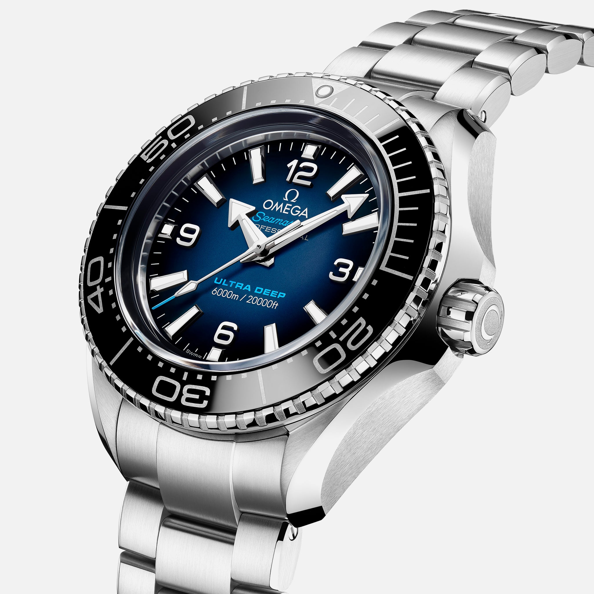 Seamaster Planet Ocean Ultra Deep Professional 6000M Co-Axial Master Chronometer 45.5mm Blue Dial On Bracelet(1:1 replica)
