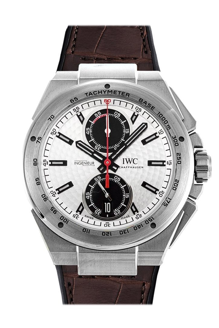 IWC Ingenieur Silver Dial Chrono Leather Strap Automatic 45mm Men's Watch IW378505(1:1 replica)