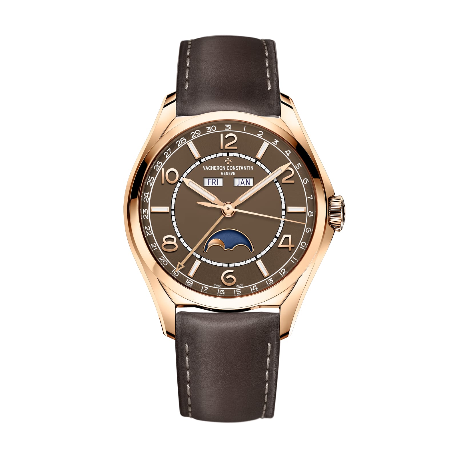 Replica Watches Fake Vacheron Constantin Fiftysix complete calendar 40 MM PINK GOLD(1:1 replica)