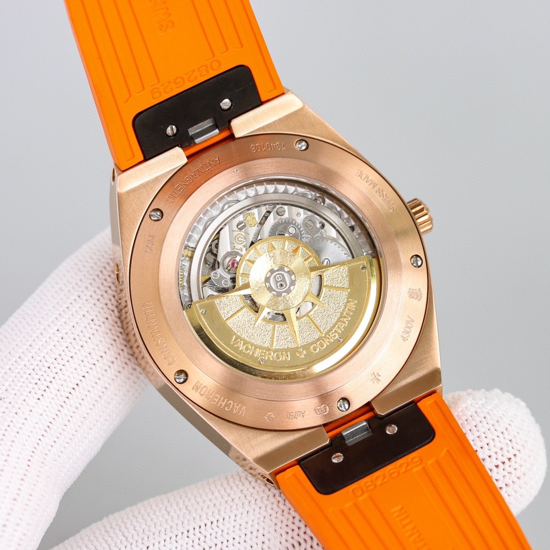 Fake Vacheron Constantin Replica Watches Overseas perpetual calendar ultra-thin 41.5 MM PINK GOLD 4300V/220R-B064(1:1 replica)
