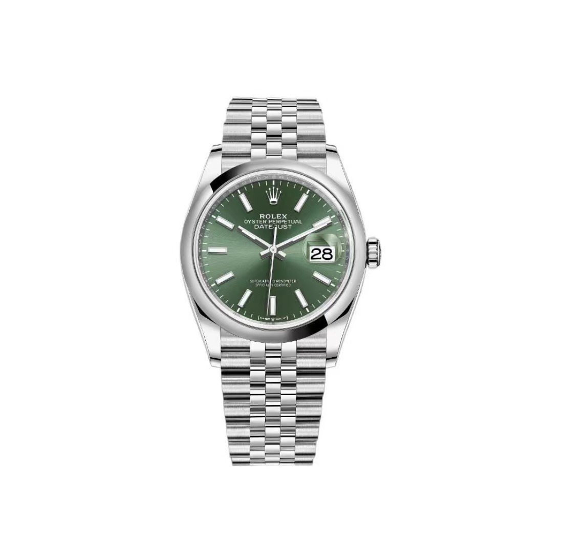 ROLEX Rolex Datejust Water Resistant/Date Ladies Automatic Mechanical Watch Mint Green Dial 36mm Silver Steel Memorial Strap m126200-0023(1:1 replica)