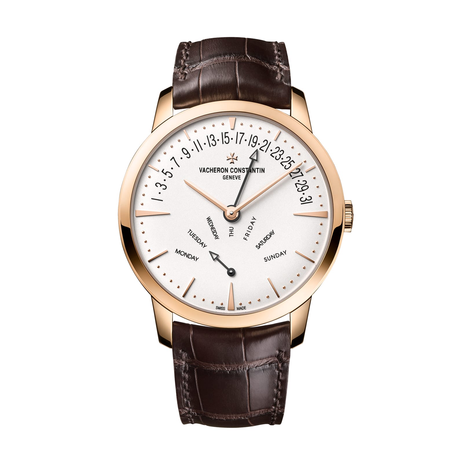 Replica Watches Fake Vacheron Constantin Patrimony retrograde day-date 42.5 MM PINK GOLD(1:1 replica)