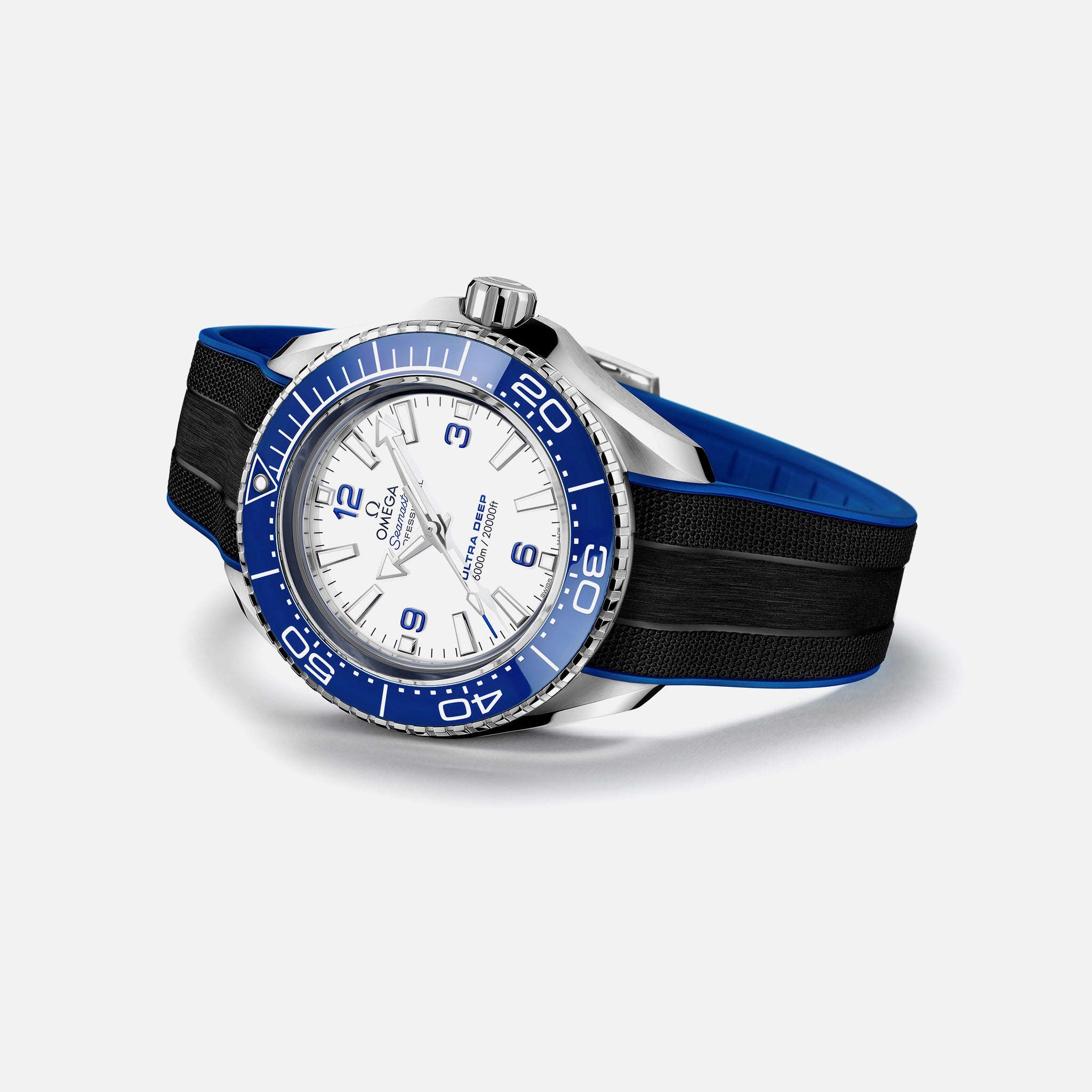 Seamaster Planet Ocean Ultra Deep Professional 6000M Co-Axial Master Chronometer 45.5mm White Dial On Rubber Strap(1:1 replica)