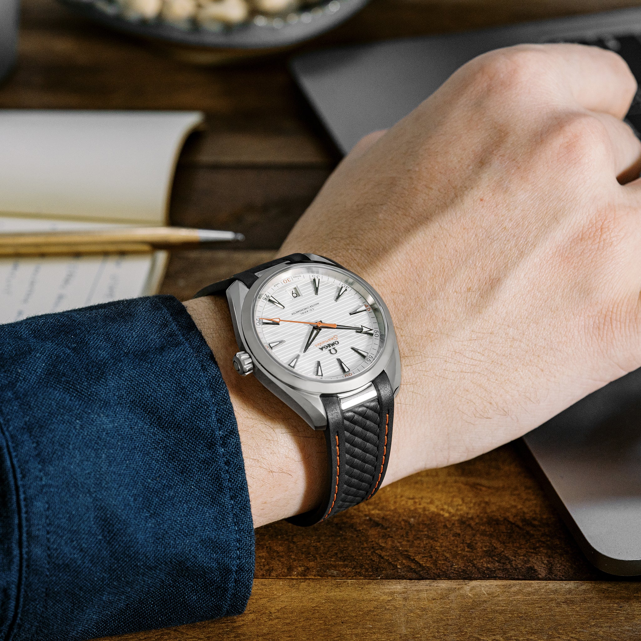 Seamaster Aqua Terra 150M Co-Axial Master Chronometer 41mm White Dial On Rubber Strap(1:1 replica)