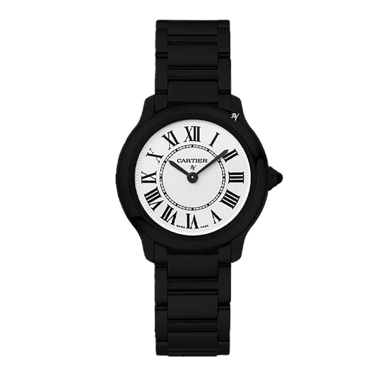 Fake Cartier Replica Watch RONDE MUST Limited Edition Black DLC-PVD(1:1 replica)