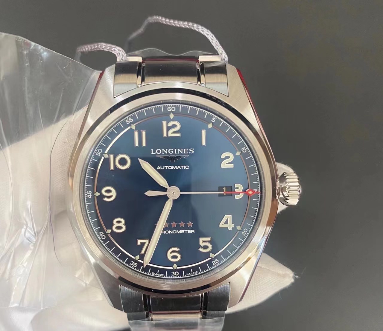 LONGINES Longines Forerunner Series Automatic Mechanical Watch Men's Watch Swiss Watch 40mm Blue Sun Pattern Dial Stainless Steel Strap_3.811.4.93.9(1:1 replica)