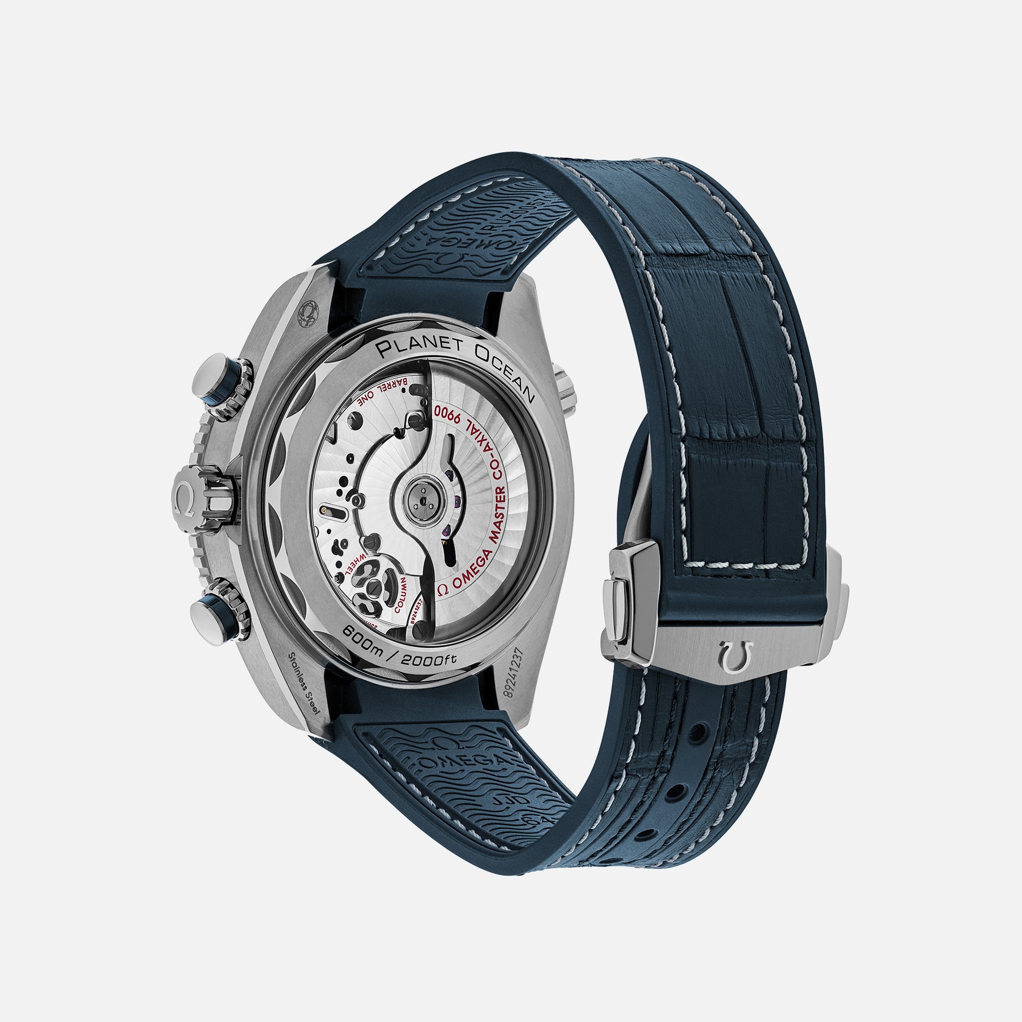 Seamaster Planet Ocean 600M Co-Axial Master Chronometer Chronograph 45.5mm Blue Dial On Leather Strap With Rubber Lining(1:1 replica)