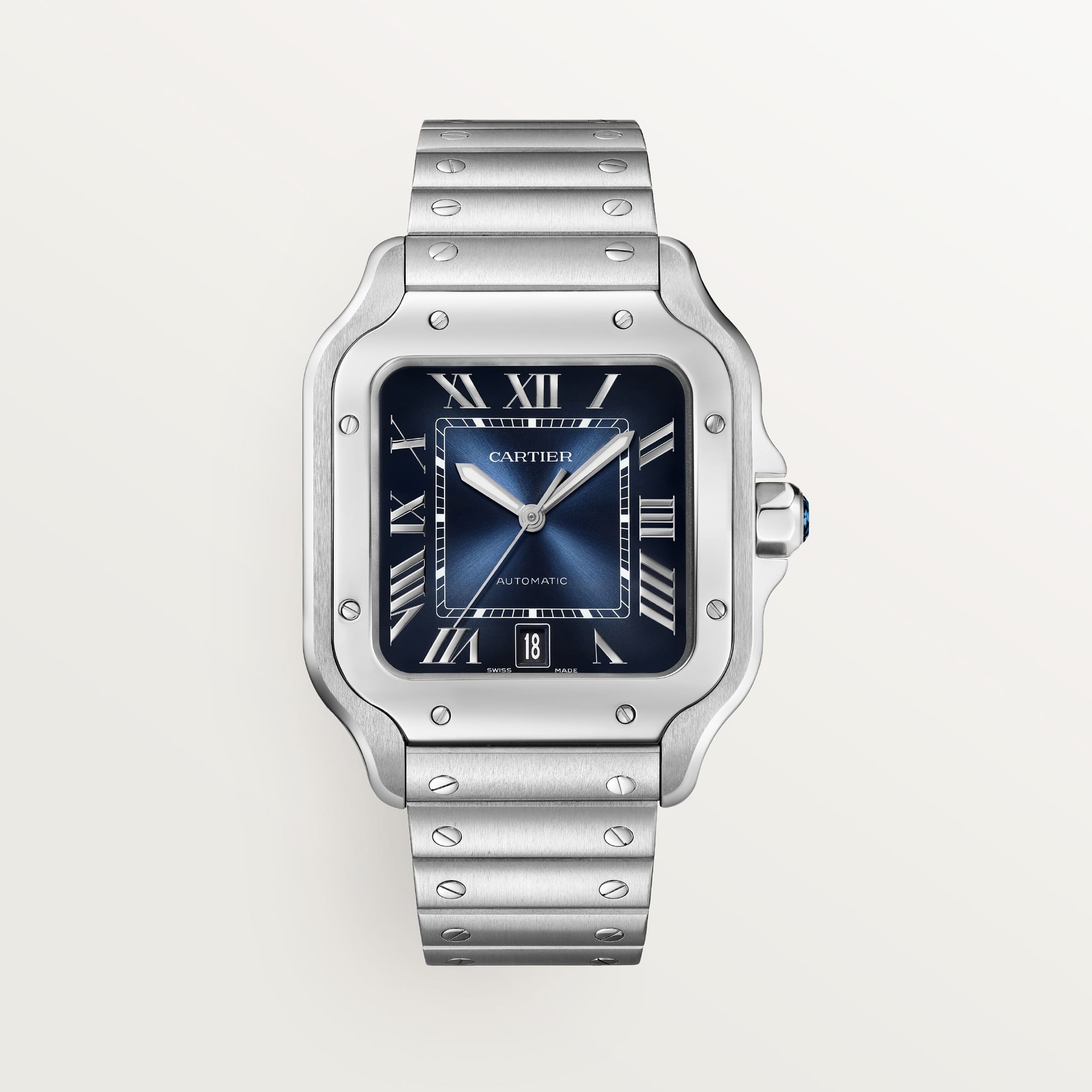 Santos de fake cartier watch large model mechanical movement with automatic winding 1847 MC(1:1 replica)