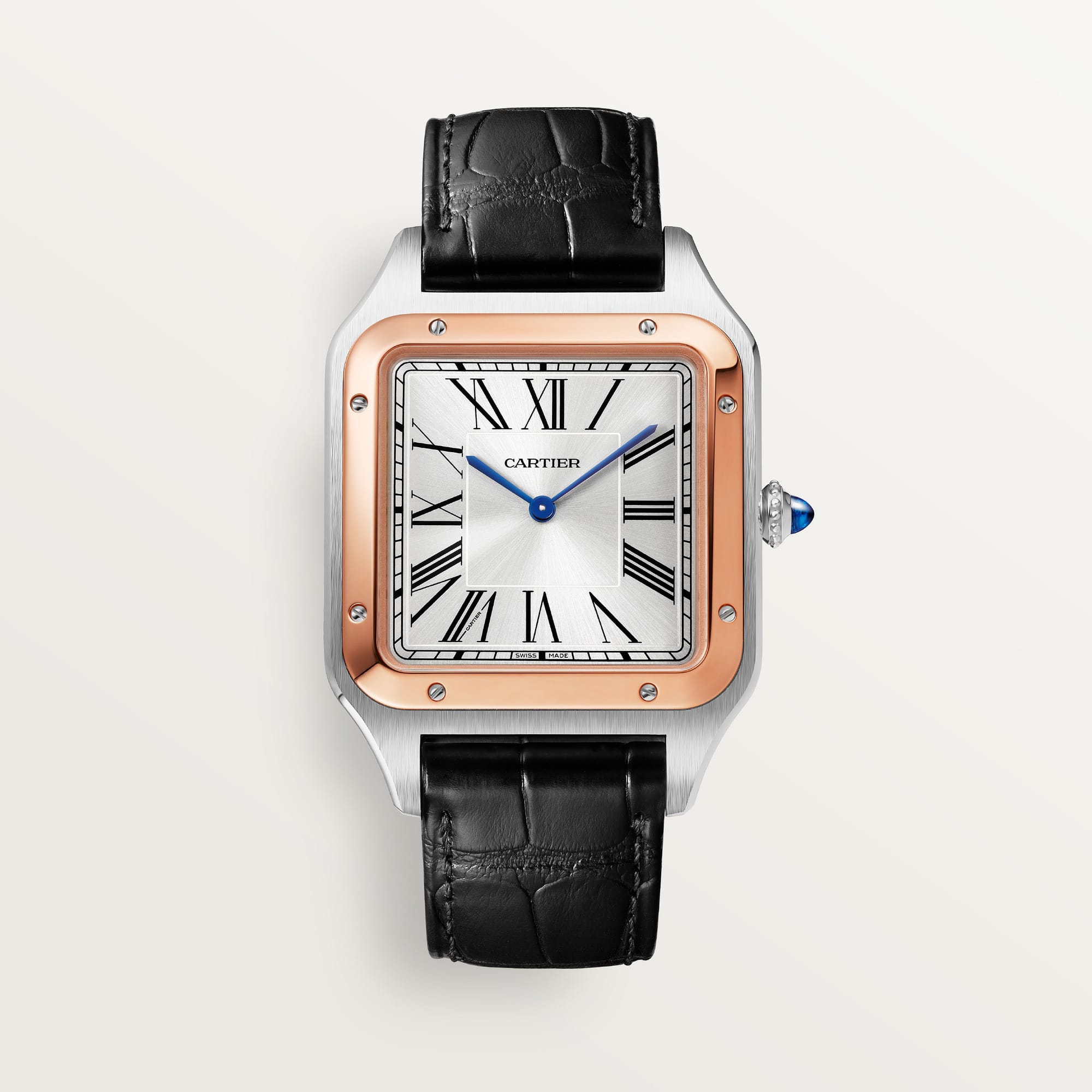fake cartier watch Santos-Dumont extra-large model Manufacture mechanical movement with manual winding(1:1 replica)