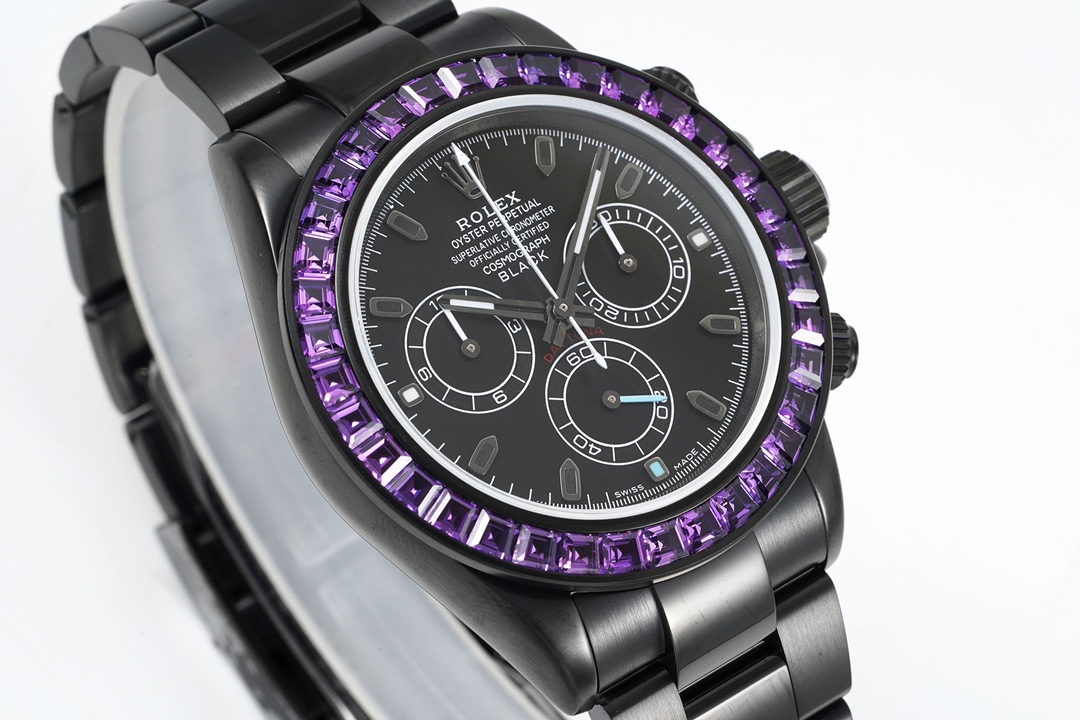 Rolex Daytona Blaken with Black DLC Coating - Modified Blue Diamond - Black(1:1 replica)