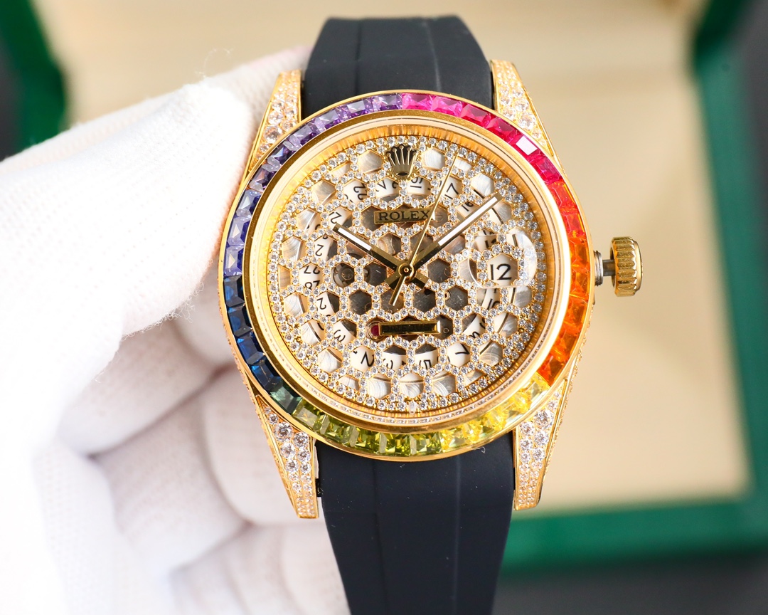 Rolex Rainbow Diamonds Logbook Full Diamonds Tudor Edition Luxury 18k Nanotechnology - 41MM(1:1 replica)