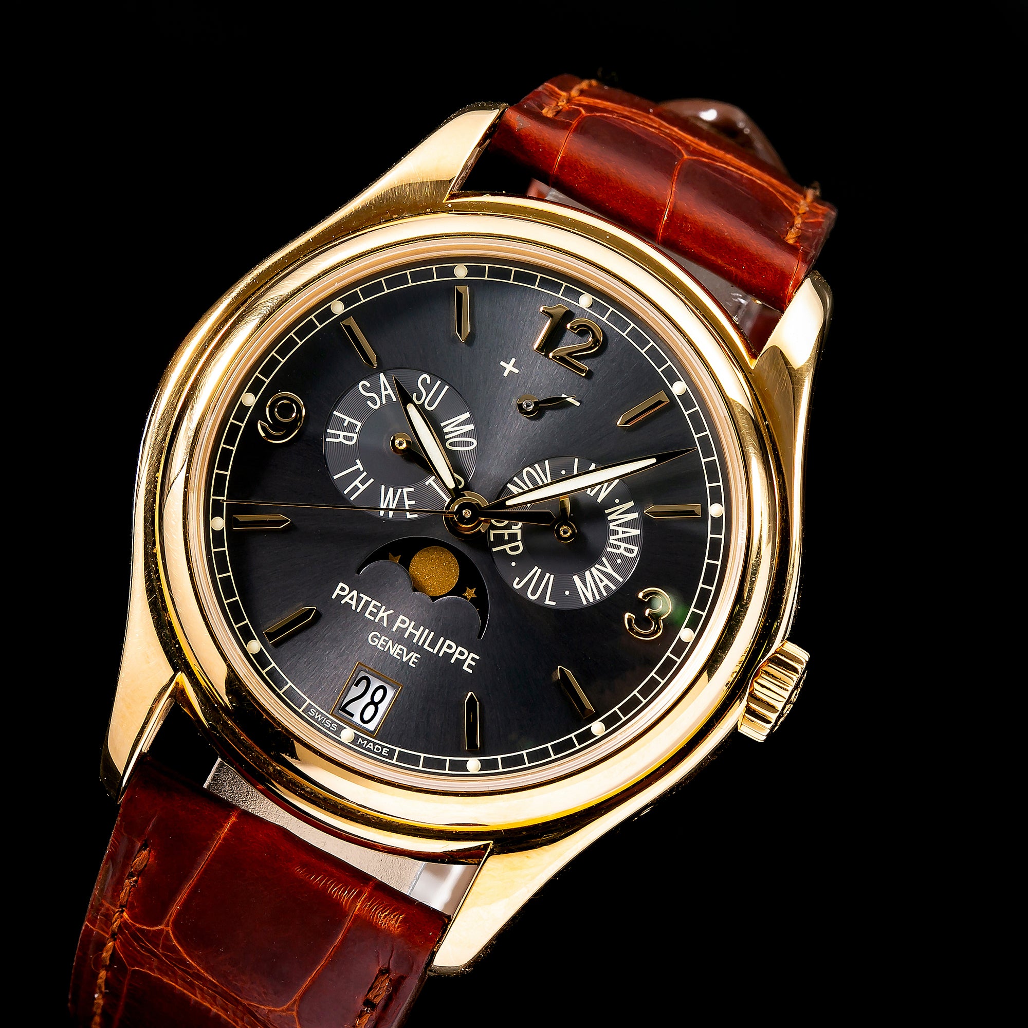 Patek Philippe Annual Calendar 5146J 39MM Gray Dial With Leather Bracelet(1:1 replica)