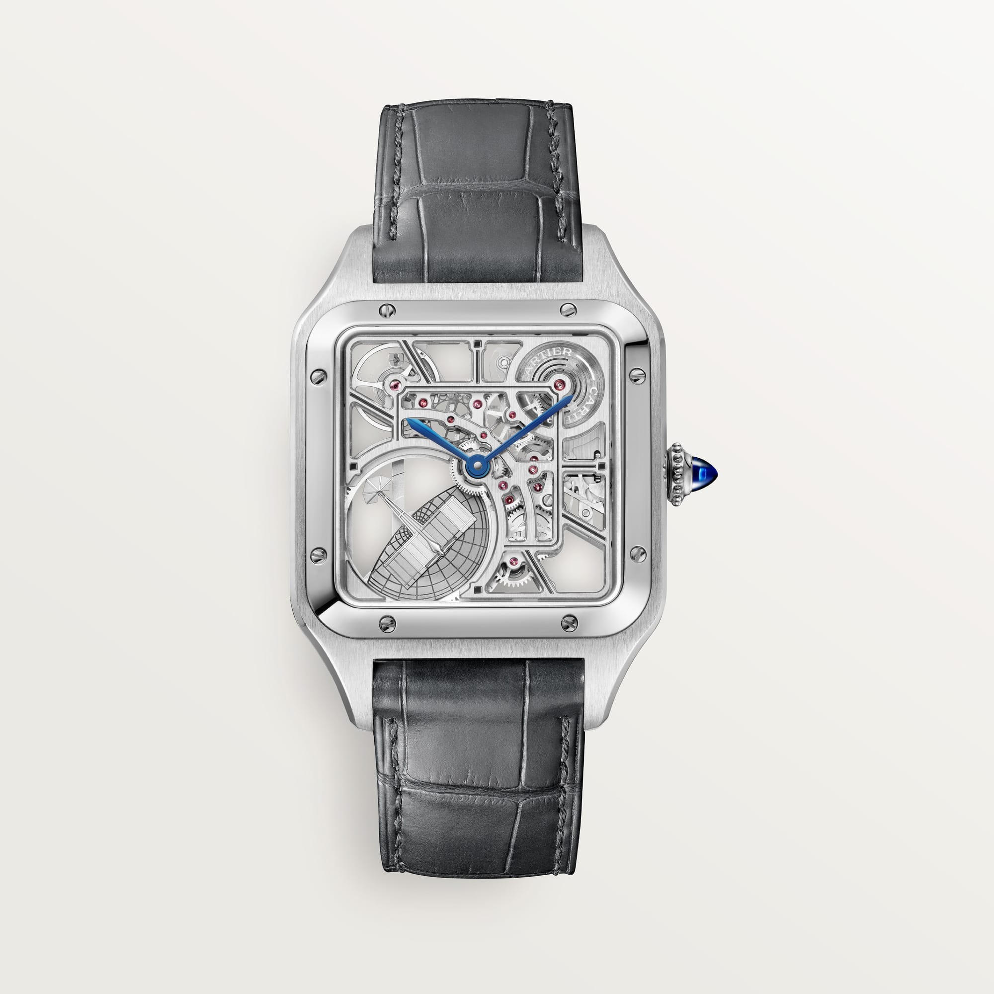 fake cartier watch Santos-Dumont micro-rotor skeleton large model 31 mm automatic mechanical movement 9629(1:1 replica)