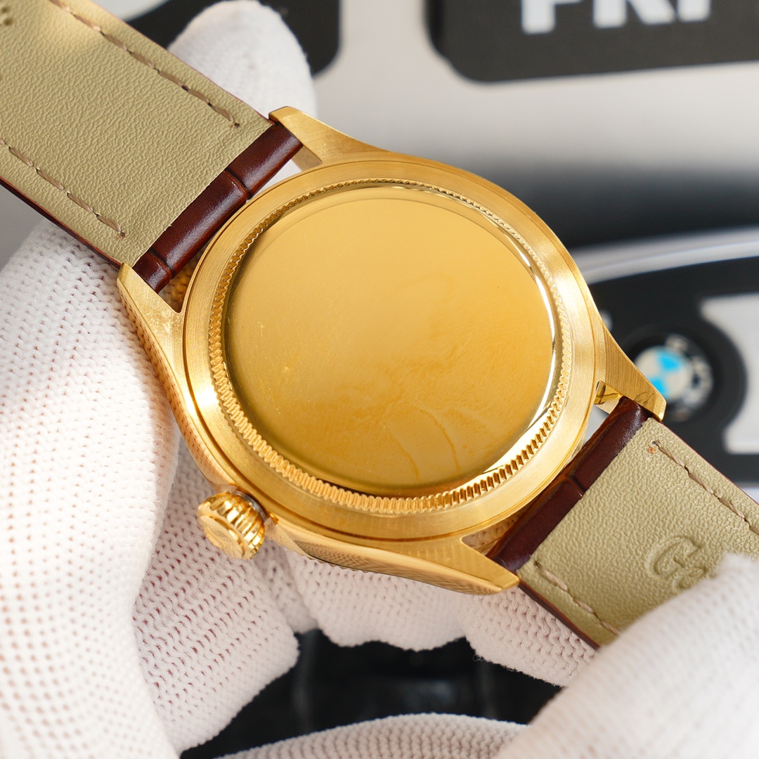 Rolex Cellini Full Star Collection-39.5mm-Imported Italian cowhide leather(1:1 replica)