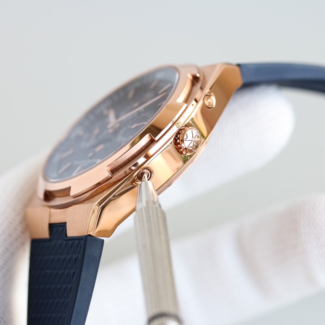 Fake Vacheron Constantin Replica Watches Overseas perpetual calendar ultra-thin Boutique Exclusive 41.5 MM PINK GOLD 4300V/220R-B509(1:1 replica)