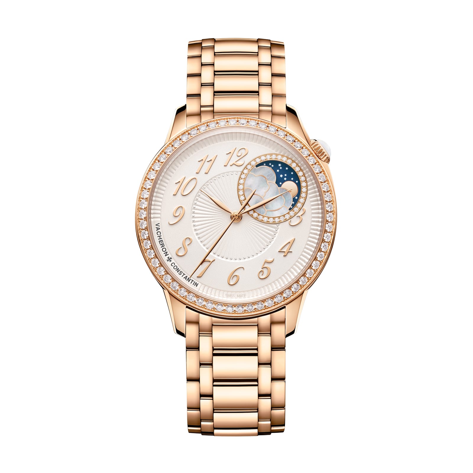 Replica Watches Fake Vacheron Constantin egerie moon phase 37 MM PINK GOLD(1:1 replica)