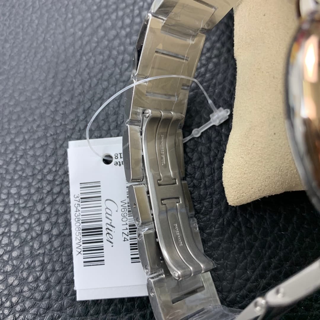 Fake Cartier Watch Ballon Bleu de Cartier Stainless Steel/Rose Gold 36mm Silver Dial W2BB0033 mechanical movement 3KF(1:1 replica)
