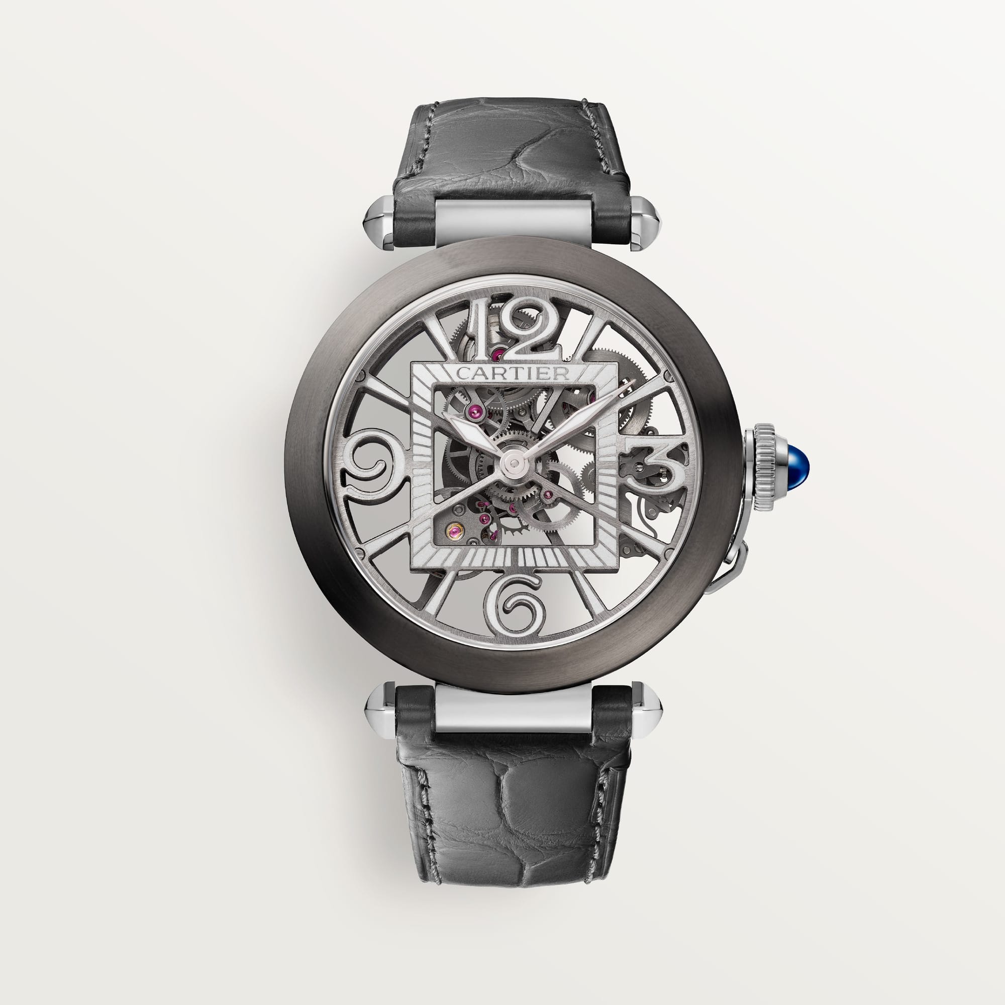 Pasha de fake cartier watch skeleton mechanical movement with automatic winding caliber 9624 MC(1:1 replica)
