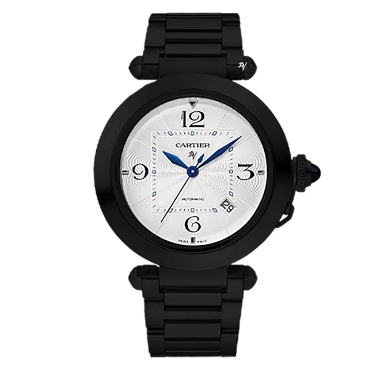 Fake Cartier Replica Watch Pasha Limited Edition Black DLC-PVD(1:1 replica)