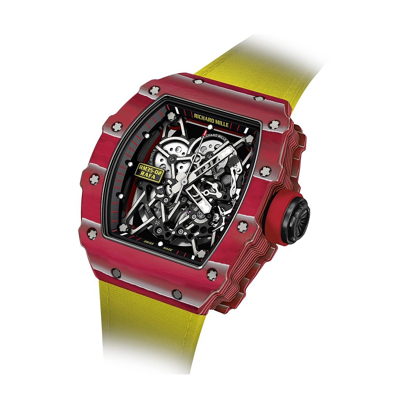 Fake Richard Mille Replica Watch RM 35-02 Automatic Winding Rafael Nadal Red QUARTZ TPT(1:1 replica)