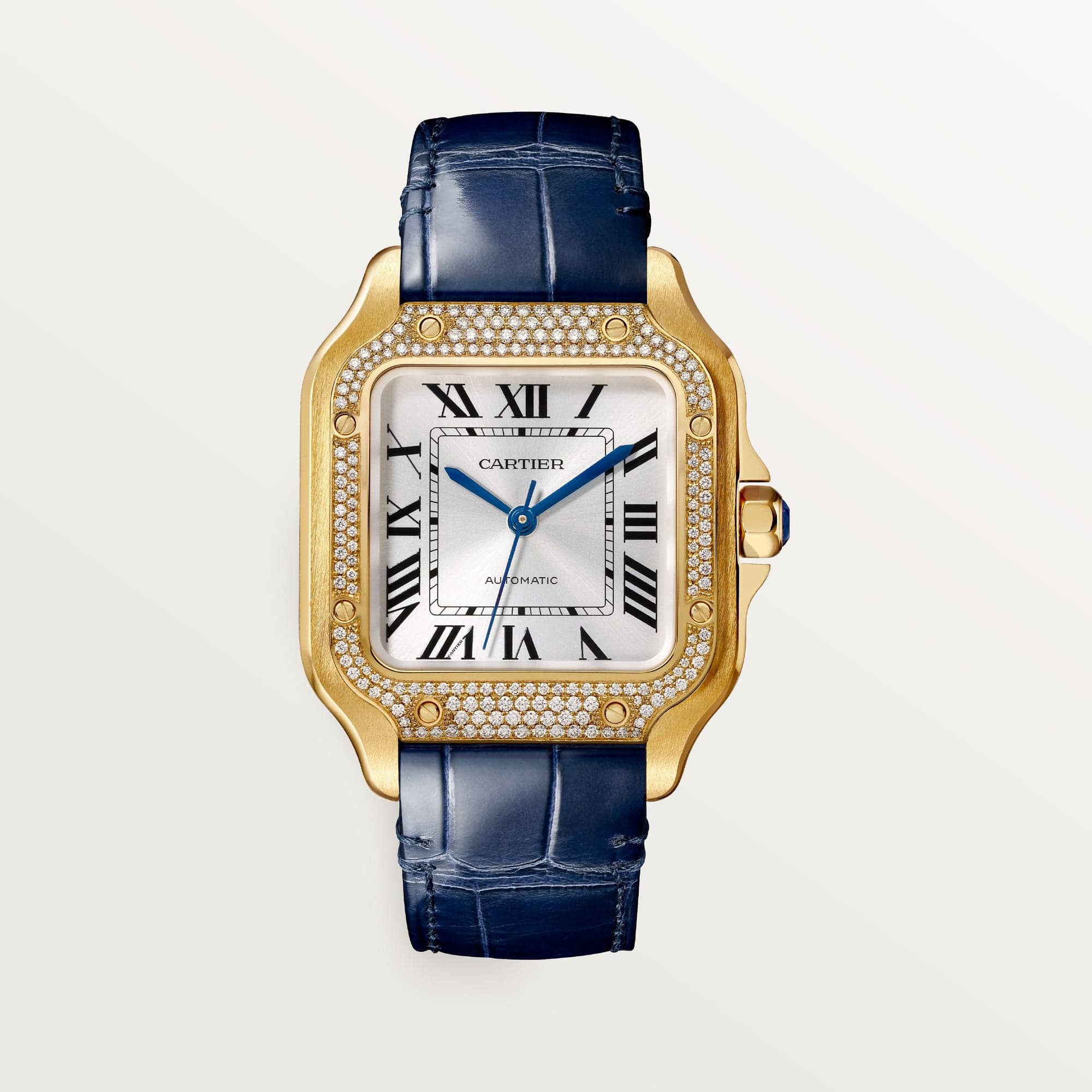 fake cartier watch Santos medium model Manufacture mechanical movement with automatic winding caliber 1847(1:1 replica)