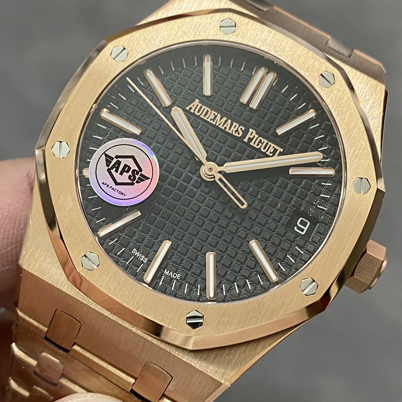 Audemars Piguet Replica AP Watch Royal Oak Selfwinding “50th Anniversary” 41mm Rose Gold Black Dial 15510OR.OO.1320OR.02-APS(1:1 replica)