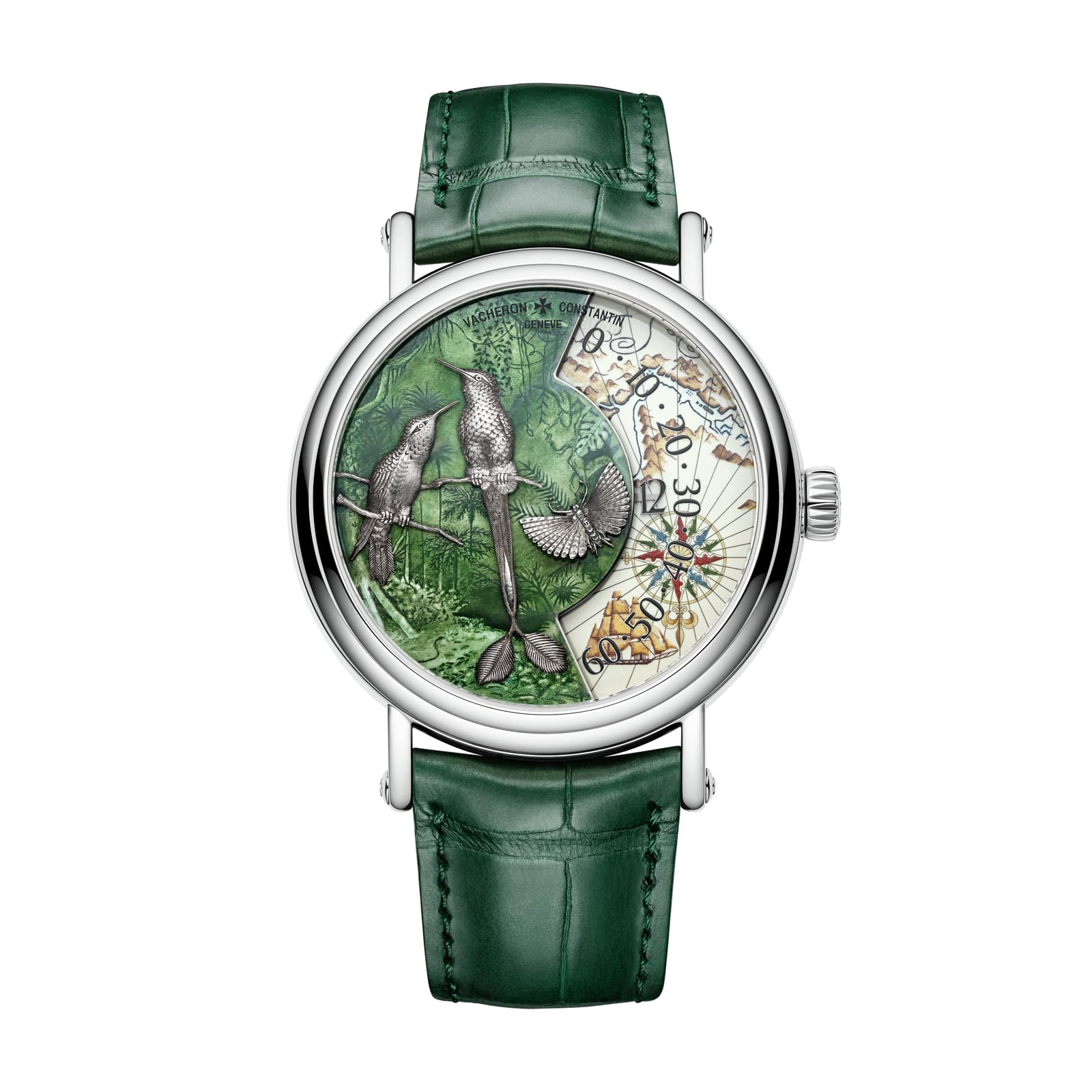 Replica Watches Fake Vacheron Constantin Metiers d'Art Tribute to Explorer Naturalists – Terre de feu Limited edition 41 MM WHITE GOLD(1:1 replica)