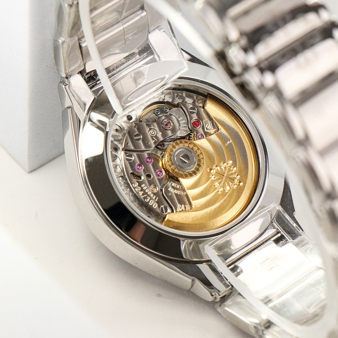 Fake Diamond Watch Replica Patek Philippe Twenty~4 Ladies Stainless Steel Grey Sunburst Dial 7300/1200A-010(1:1 replica)