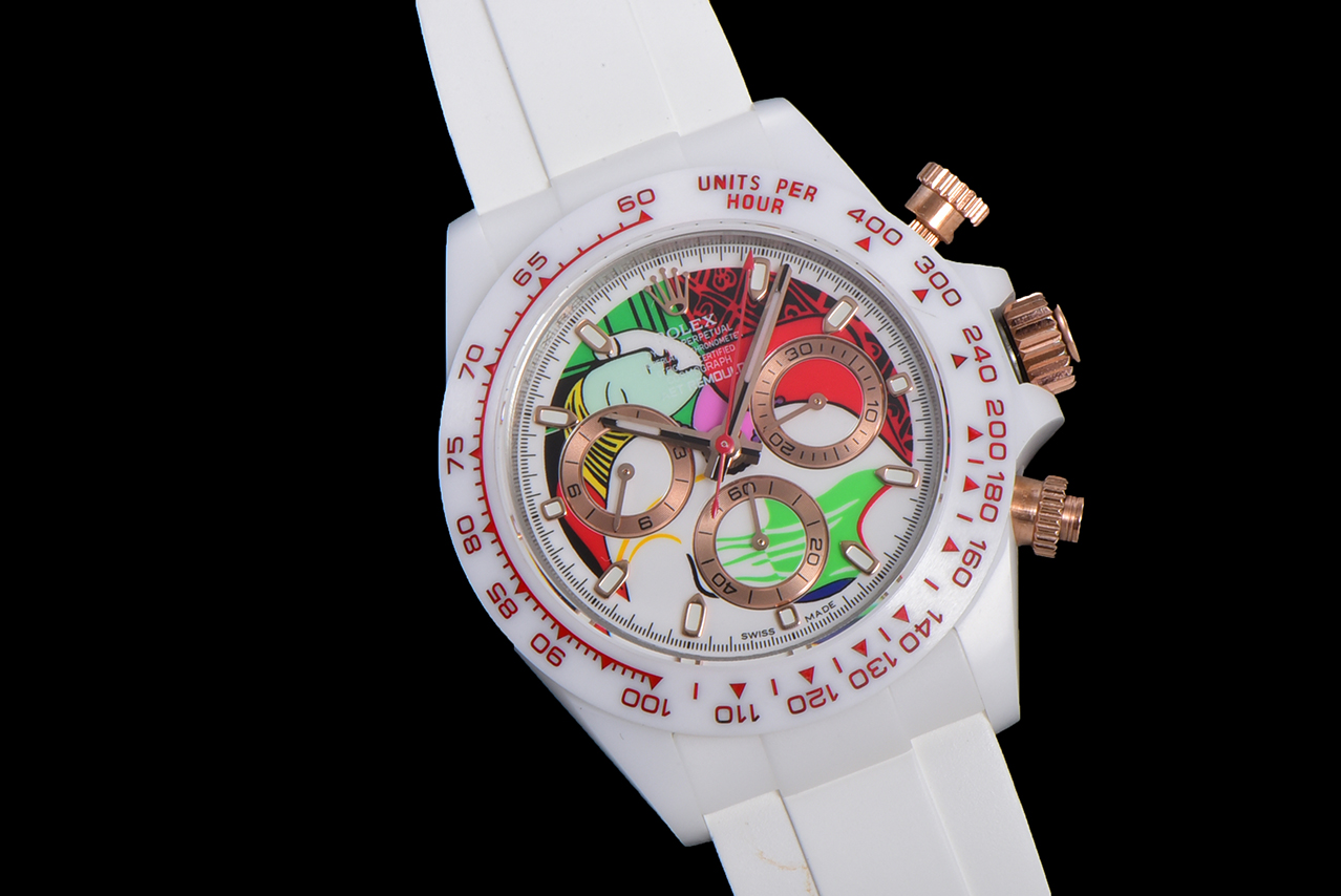 Rolex Daytona-AET x ROLEX x Picasso Crossover-Charles the Great-White(1:1 replica)