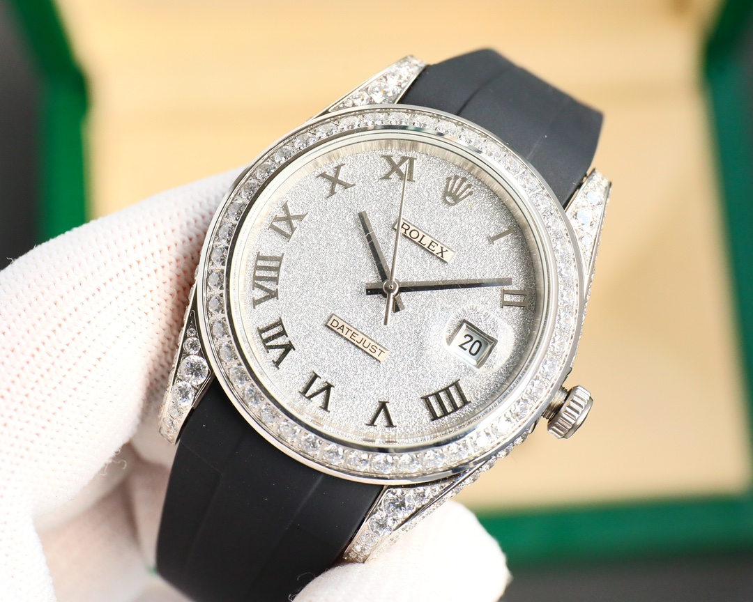 Rolex Logbook Full Luxury Style - Brilliant Roman Dial - 18k Nano-Technology 41MM - White(1:1 replica)