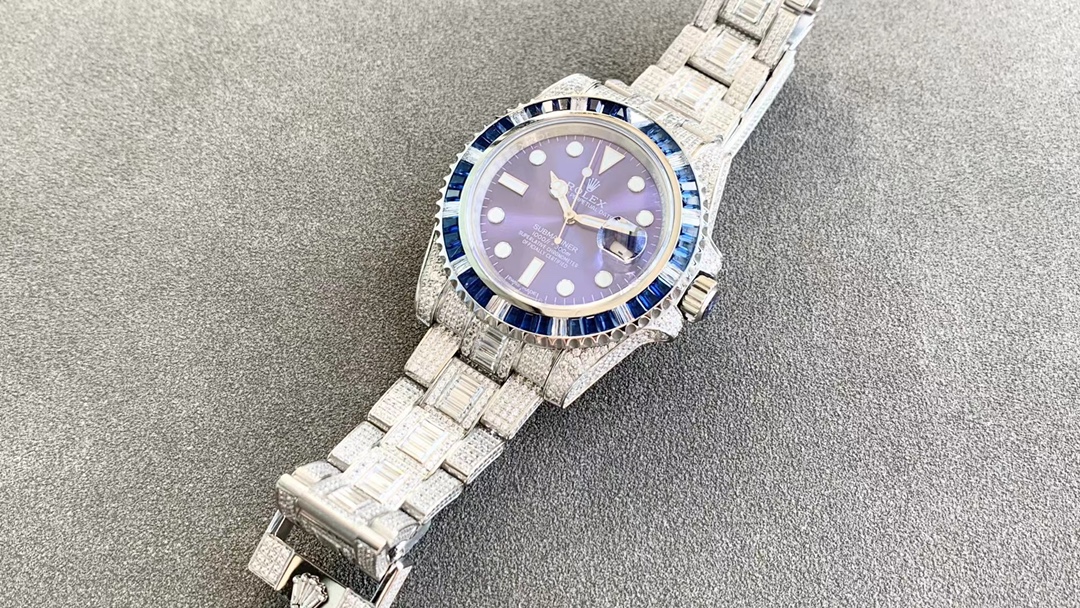 Rolex Submariner Diamond Pavé Special-Blue Diamonds-full diamonds-40MM(1:1 replica)