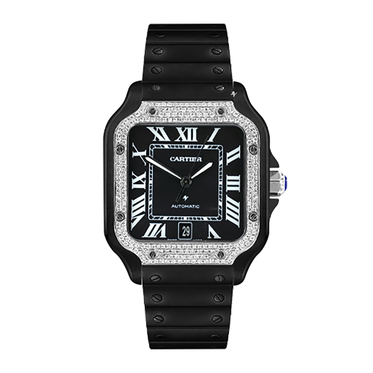 Fake Cartier Replica Watch Santos Limited Edition Black DLC-PVD(1:1 replica)