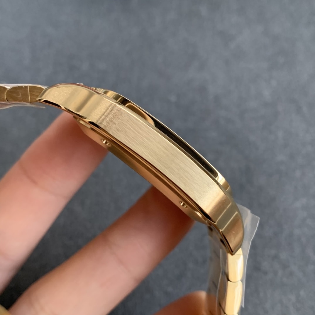 Fake cartier watch Santos large model mechanical movement Santos De Cartier Large Yellow Gold WGSA0029 GF(1:1 replica)