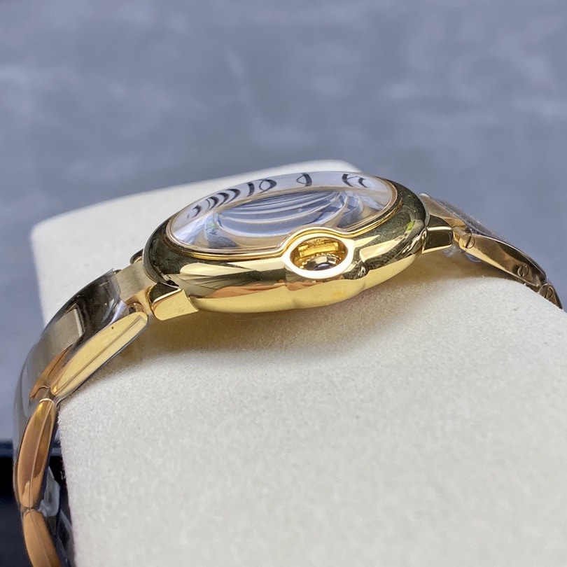 Fake Cartier Watch Ballon Bleu de Cartier Yellow Gold 36mm Silver Dial WGBB0046 mechanical movement(1:1 replica)