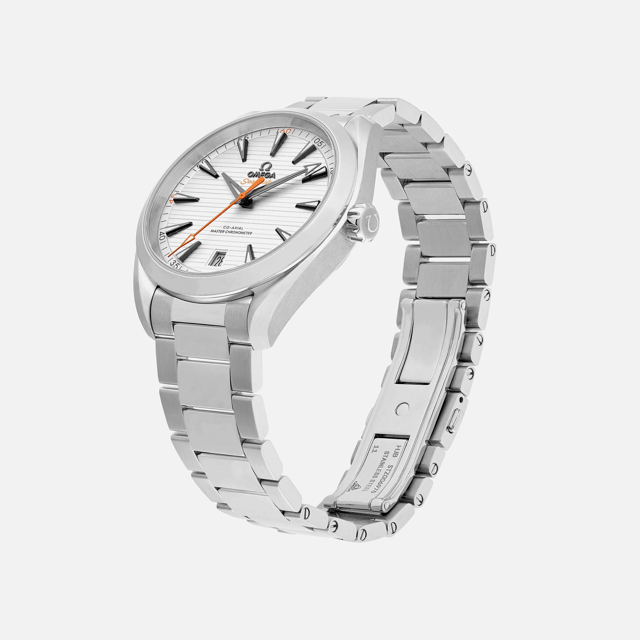 Seamaster Aqua Terra 150M Co-Axial Master Chronometer 41mm White Dial With Orange Accents On Bracelet(1:1 replica)