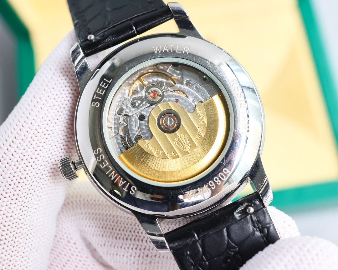 Rolex👑 Cellini Moonphase-40mm-Leather-White(1:1 replica)