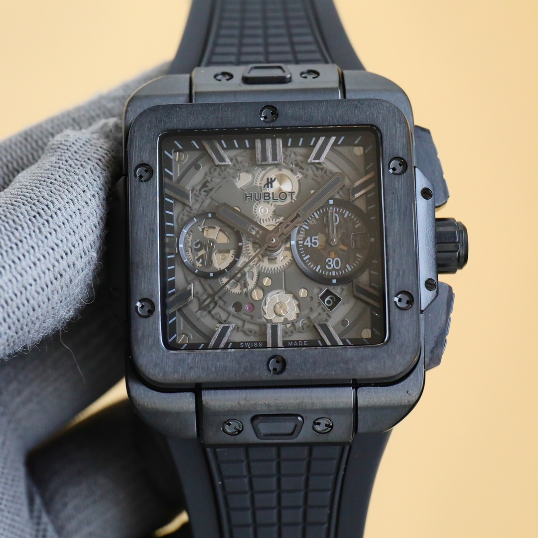 HUBLOT SQUARE BANG UNICO 45MM RUBBER STRAP(1:1 replica)