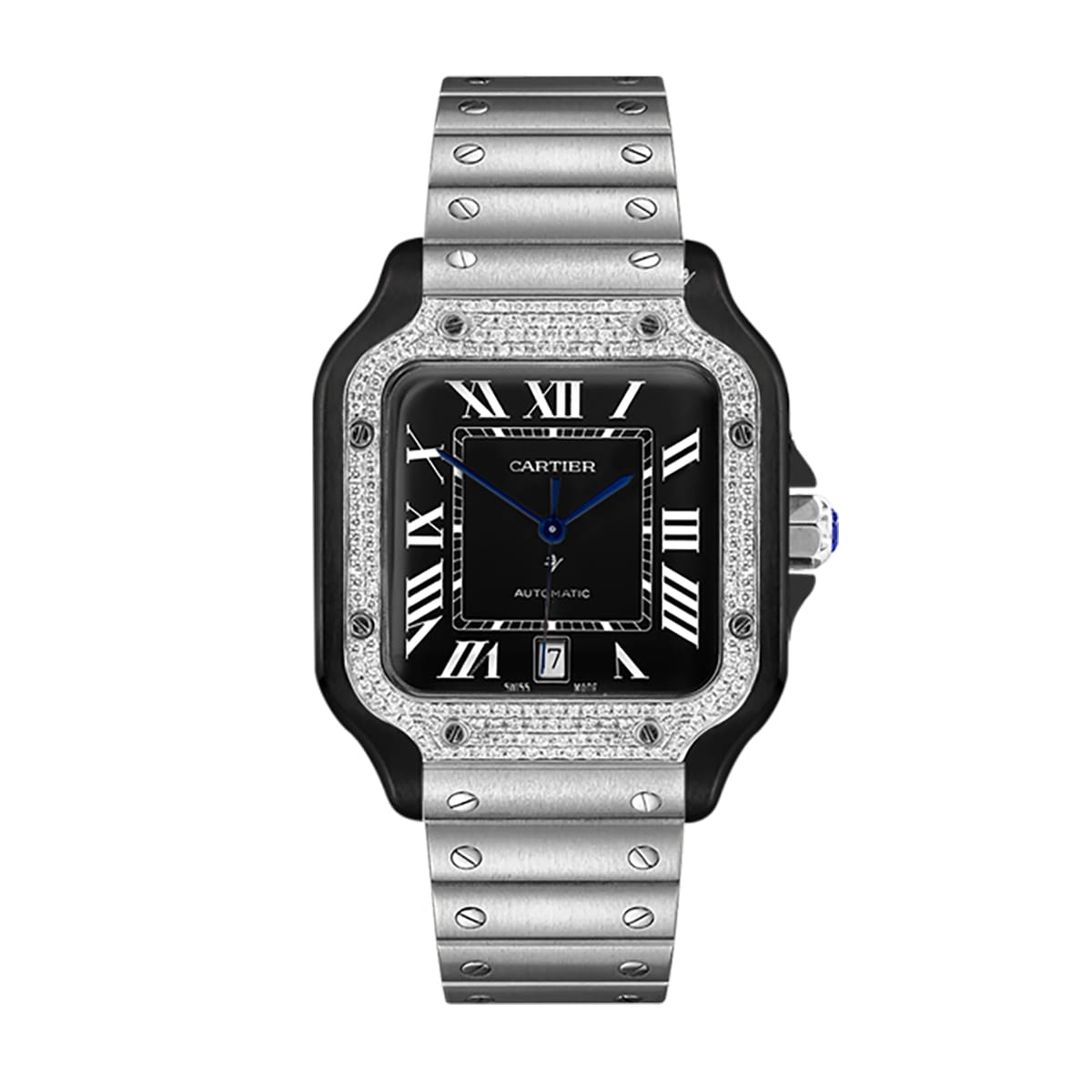 Fake Cartier Replica Watch Santos Limited Edition Black Custom(1:1 replica)