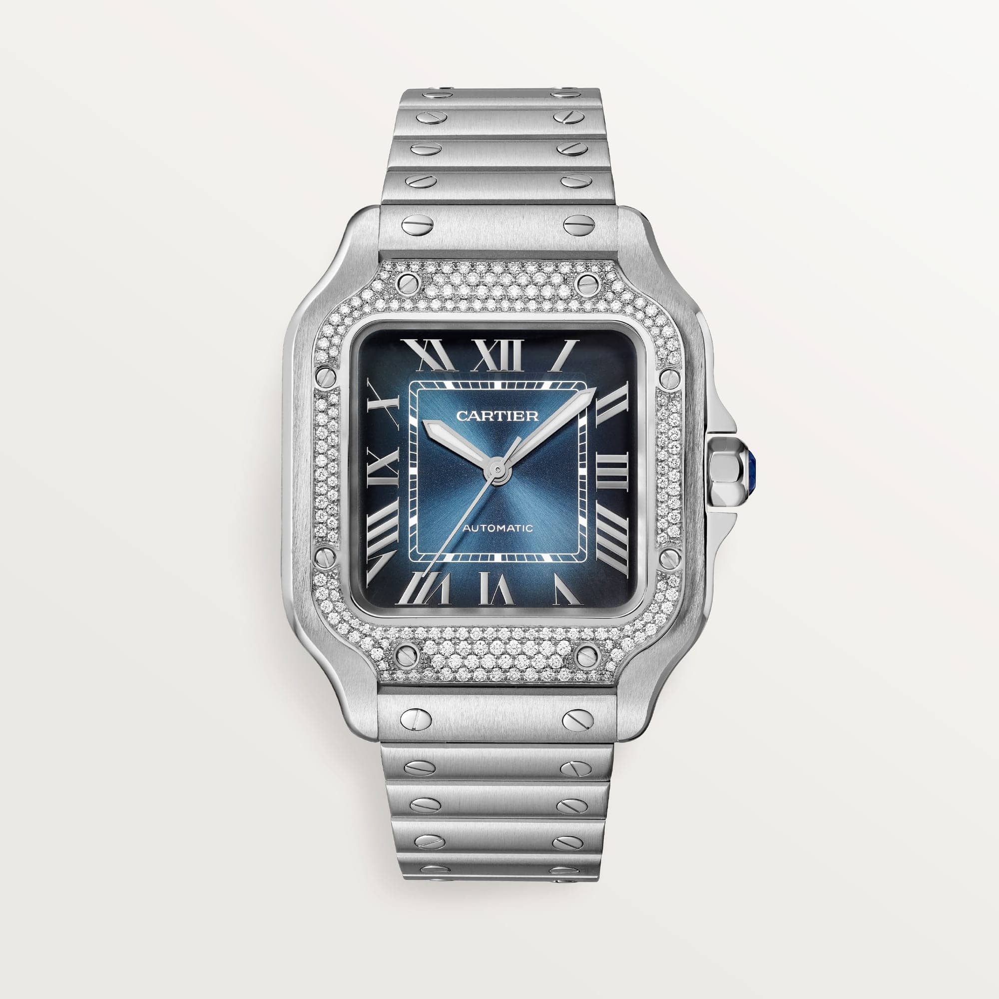 fake cartier watch Santos medium model Manufacture mechanical movement with automatic winding caliber 1847(1:1 replica)