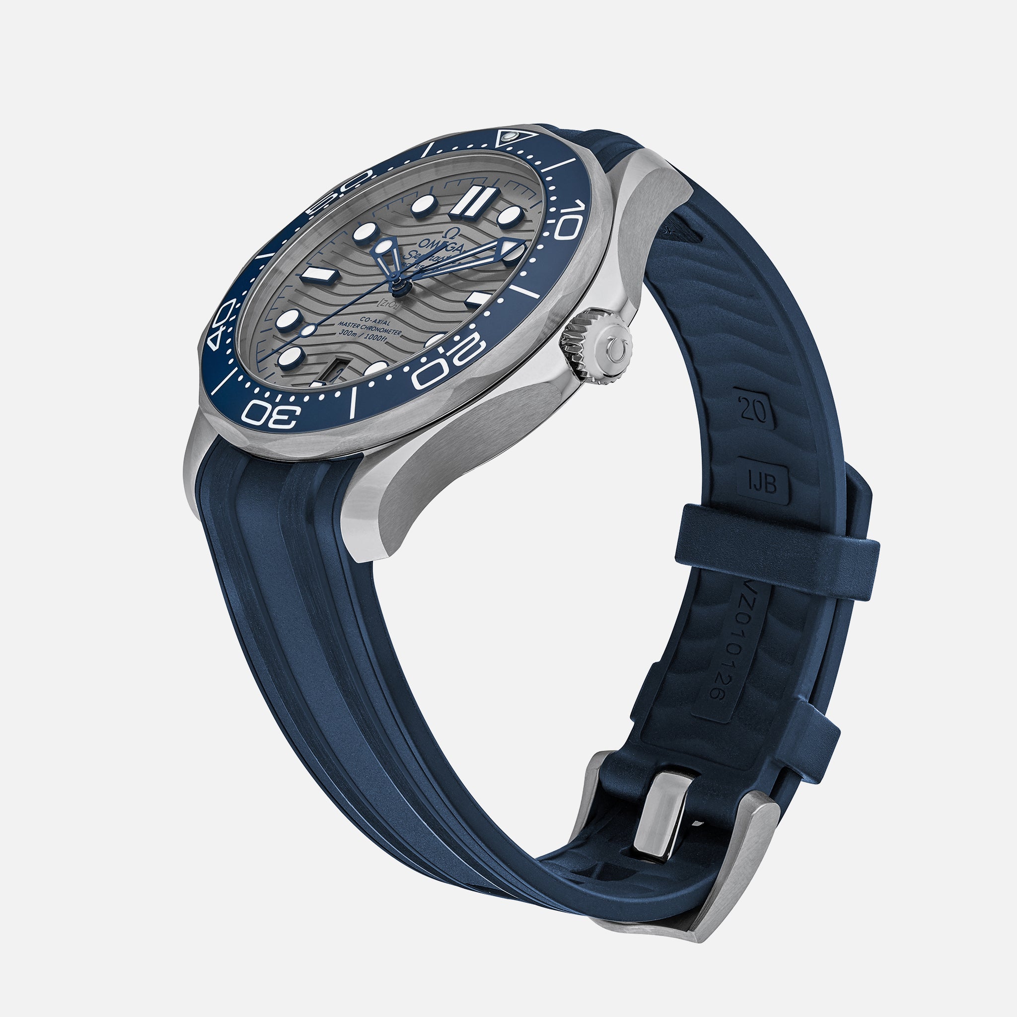 Seamaster Diver 300M Co-Axial Master Chronometer 42mm Grey Dial On Rubber Strap(1:1 replica)