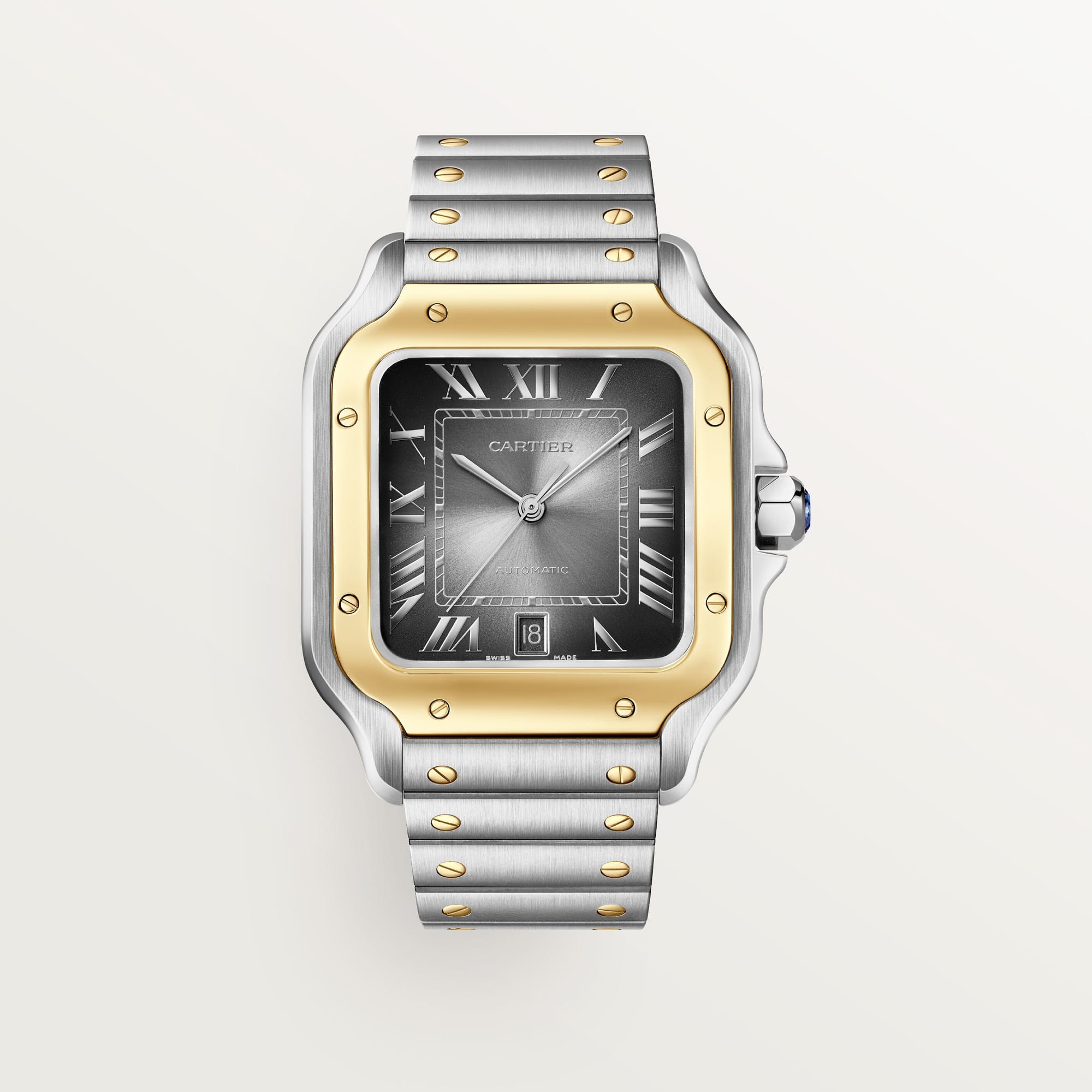 Santos de fake cartier watch large model mechanical movement with automatic winding caliber 1847 MC(1:1 replica)