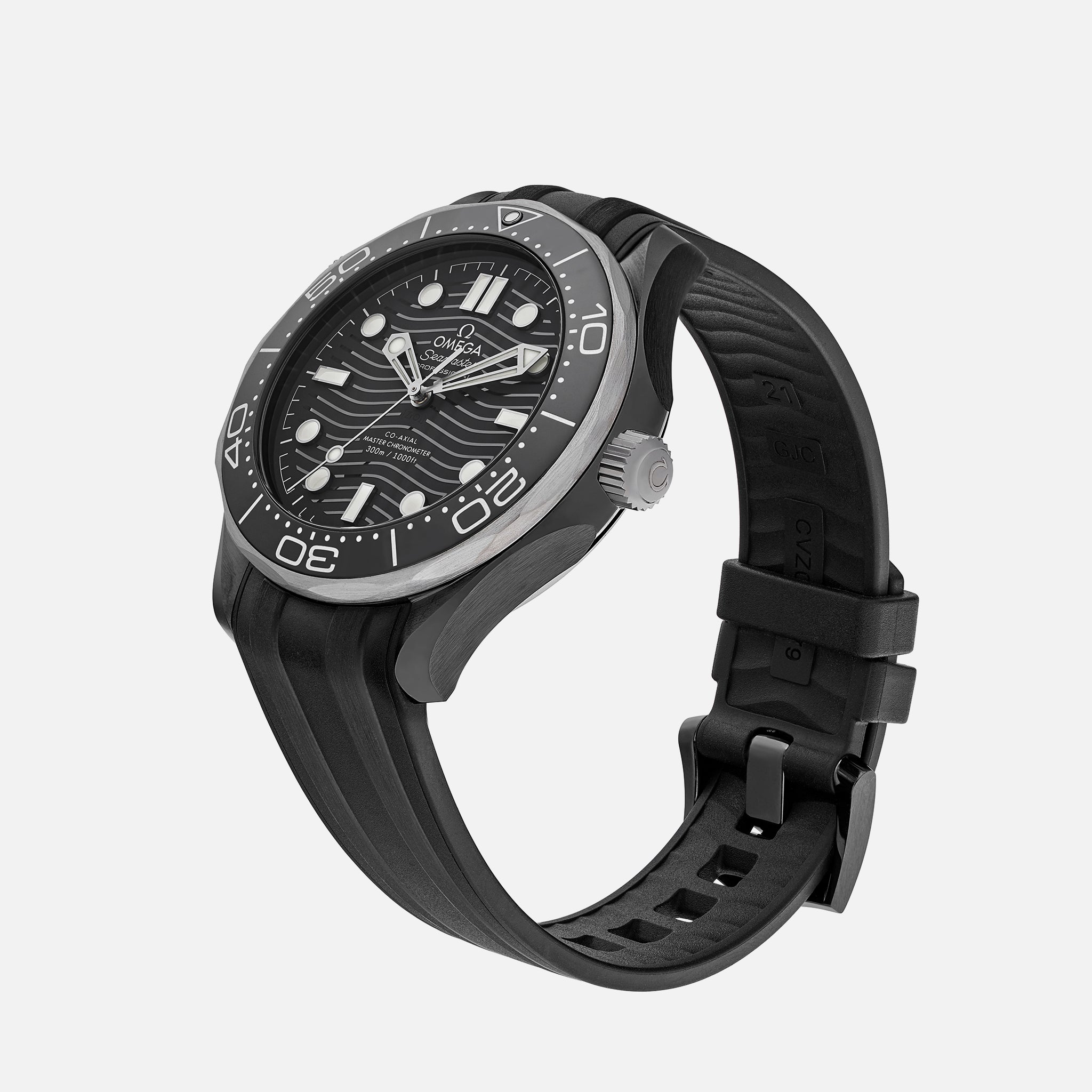 Seamaster Diver 300M Co-Axial Master Chronometer 43.5mm Black Ceramic On Rubber Strap(1:1 replica)