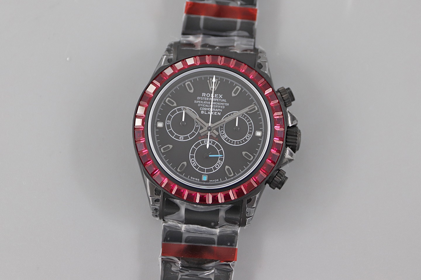 Rolex Daytona Ice Blue Di-Ruby Diamond Conversion-Black(1:1 replica)