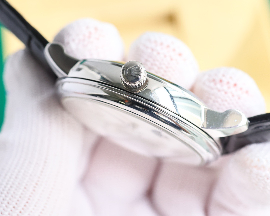 Rolex👑 Cellini Moonphase-40mm-Leather-White(1:1 replica)